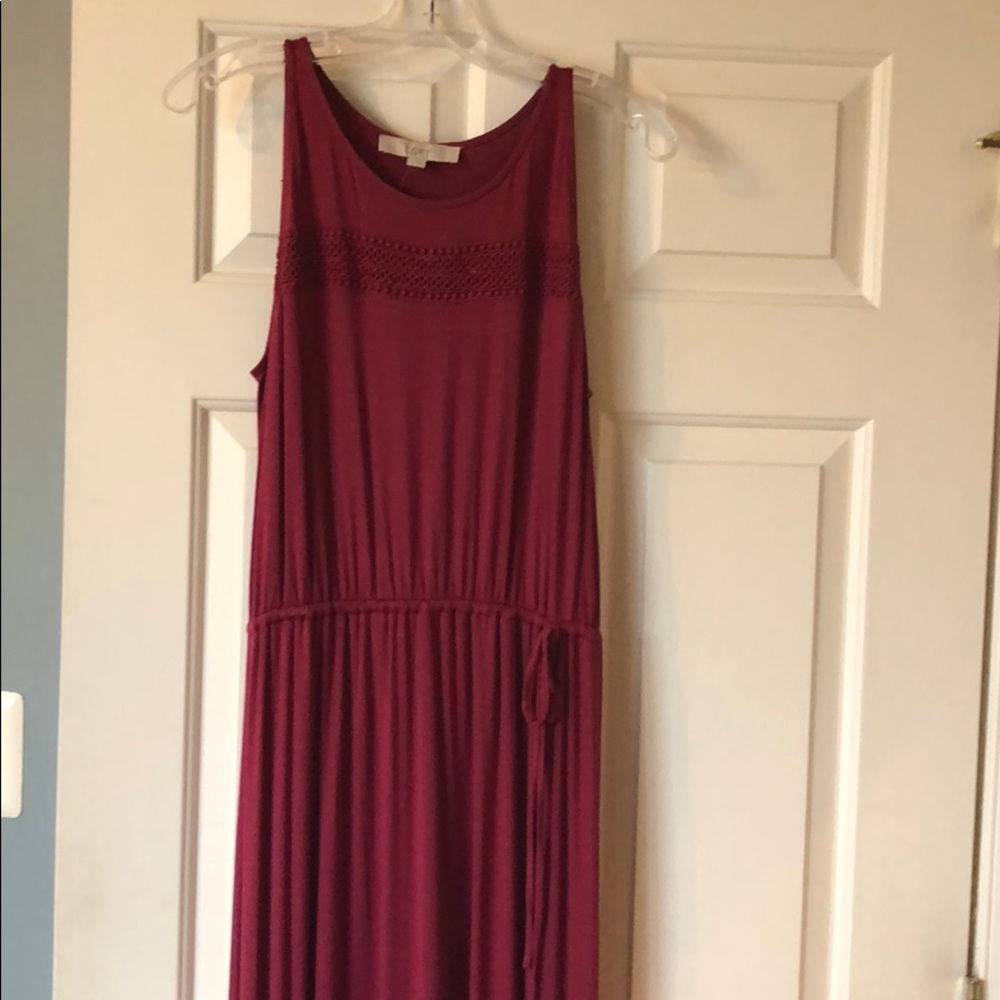Deep red maxi dress